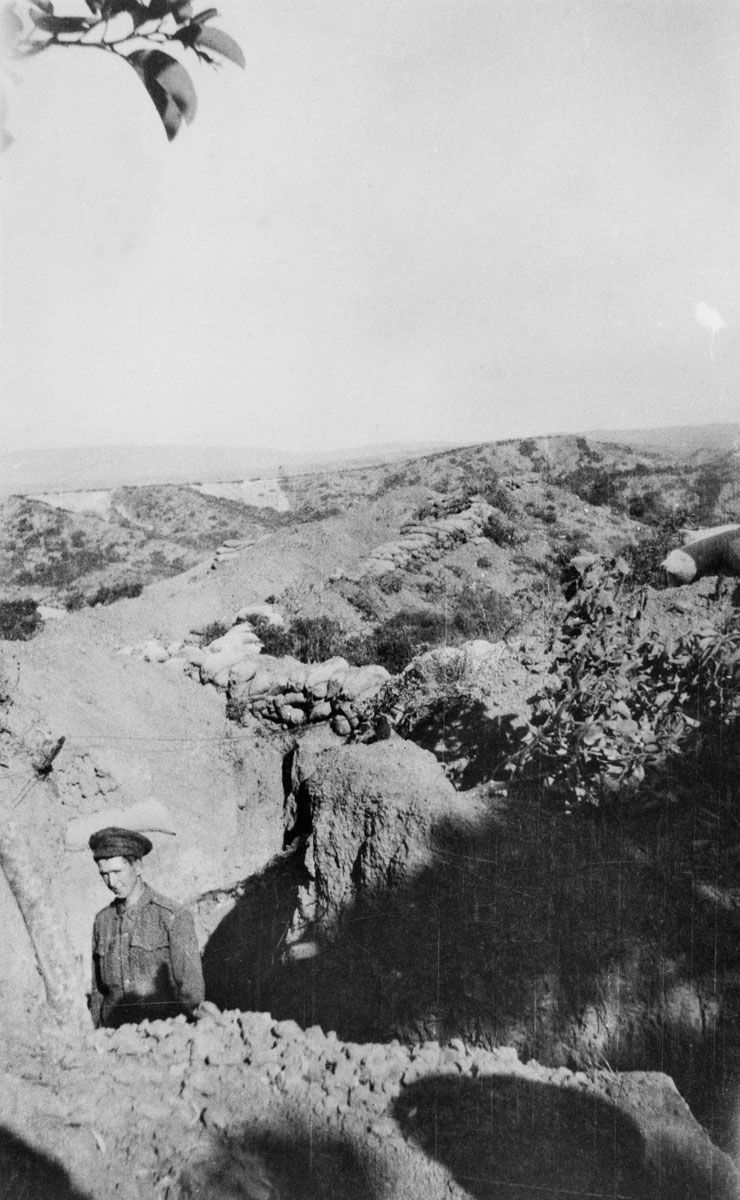 A communications trench at the mouth of Sari Bair, probably in early August.